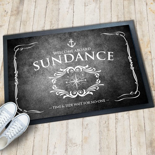 Personalised boat mat grey - boat, mat,