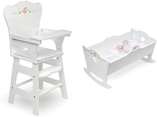 Wooden doll high chair toy - wooden, +