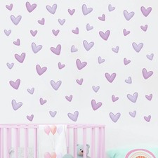 Purple Pink Hearts Wall