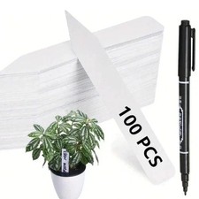 100x White Plastic Plant