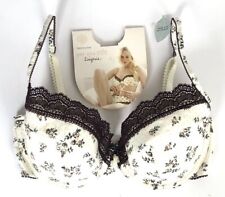 M&S Per Una Underwired Balcony Bra 32D Cotton & Silk Cream BNWT