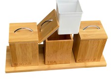 Bamboo Wood Tea Coffee Sugar