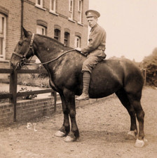 WW1 Real Photo Postcard Soldier Lincolnshire Regiment Horse Horseback Military