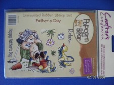 Popcorn the Bear Rubber Stamps by Crafter's Companion. Happy Father's Day (B247)