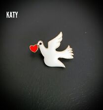 White Dove Red Heart Pigeon