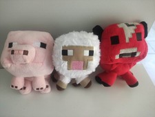 Minecraft Plushies Pig, sheep And Mushroom Cow