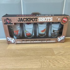 Fruit Machine Jackpot Shot Glasses Set With 4 Dice For Drinking Game Home Bar 