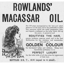 ROWLANDS MACASSAR OIL Victorian Advertisement 1894
