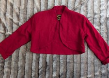 Vintage Designer Droopy Browns Angela Holmes Wool Bolero Jacket Work Wedding red