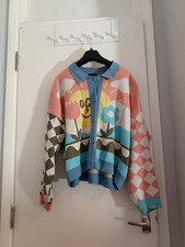 Lazy Oaf Flower And Sun Cardigan In Pastel Colours Size Medium