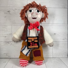 Rosie Jim Hand Knitted Soft Toy 19" Teddy Rag Doll Plush Bag Canal Boat Barge