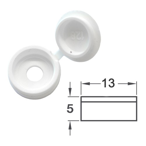 White plastic hinged screw - *,