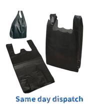 VEST CARRIER  SHOPPING BAGS STRONG PLASTIC I Blue, White, Red, Green and Black