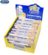 JOHNSONS BUDGIE PARAKEET HONEY & SEED BARS BIRD CAGE TREAT 35G CASE OF 40