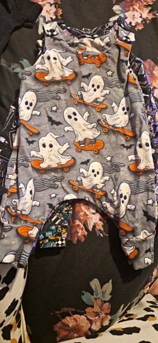 Grey halloween ghost romper - grey,