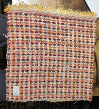 Linton Tweed Orange And Cream Boucle Tweed - 70 x 32cm
