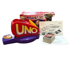 Vintage Mattel 1998 UNO Attack Game Electronic Card Launcher And Cards 