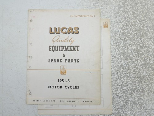 1951 lucas parts catalog - 1951-53,