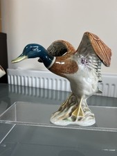 Vintage Rare Beswick Large Mallard Duck Settling … Tiny Chip on Underside Wing