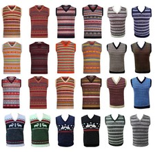 Mens Tank Top Fair Isle Retro