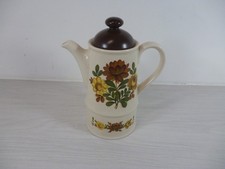 Vintage Retro Enamel Coffee Pot From 60s/70s. Floral Design SADLER