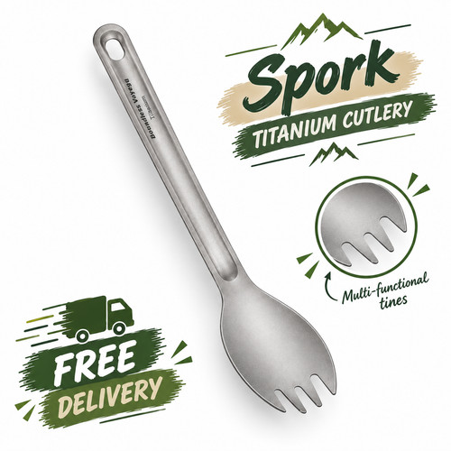 Spork long handle spoon - &,