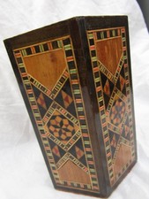 old wooden  inlaid six sided, container