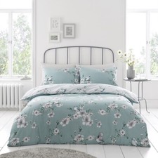 BIRDS & FLOWER DUVET COVER SET QUILT REVERSIBLE BEDDING & PILLOW CASE ALL SIZE