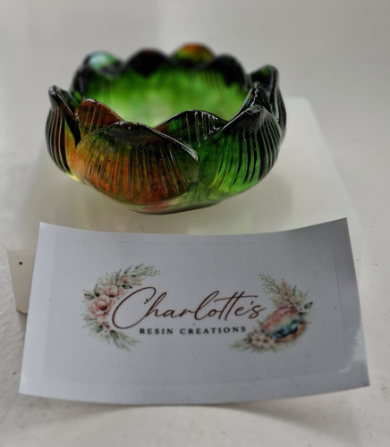 Green amber leaf pattern - green, &