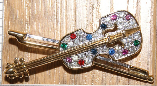 Vintage style gold tone violin - style, gold-tone