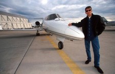 Damon Hill with the Lear Jet