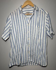Van Heusen Mens Blue & White Striped Lightweight Summer Shirt Size Medium M Hols