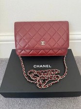 Chanel Classic Burgundy Wallet on Chain WOC caviar leather bag