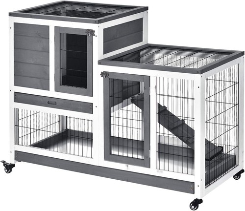 Wooden indoor rabbit hutch - indoor,