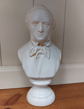 Vintage white plaster bust of
