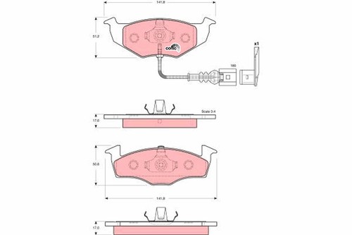 Gdb1586 trw brake - trw, pad