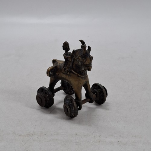 Indian brass temple toy - brass, horse