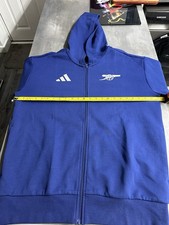 Retro Adidas Arsenal Hoodie Zipper Large Blue Silver