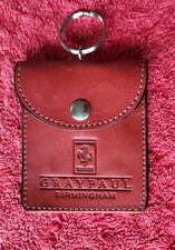 GRAYPAUL FERRARI LEATHER Keyfob Navtrak Fob Tracker Pouch RED VGC