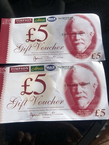 Timpsons gift vouchers - timpsons, £10