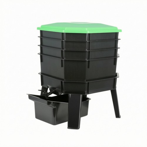 Worm composting bin - composting, drain