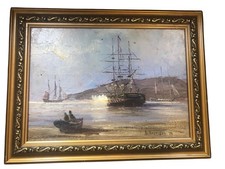 Ships in the Bay Original Oil