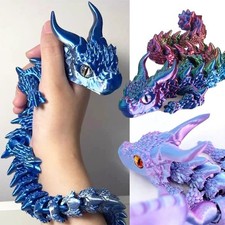 3D Printed Flexible Articulated Dragon Fidget Toy Gift for Kids Adults Desk 30cm