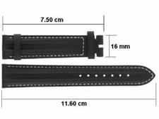 OMEGA Black leather strap 18mm