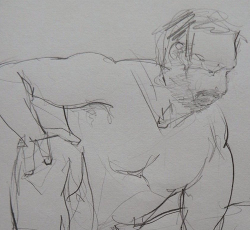 Male nude pencil drawing