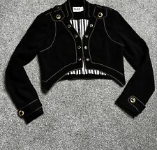 Alice By Temperley Black Cropped Gold Military Jacket Size 10 #ListingsInLights