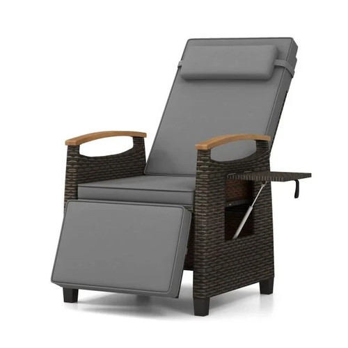Patio rattan lounge chair - patio,
