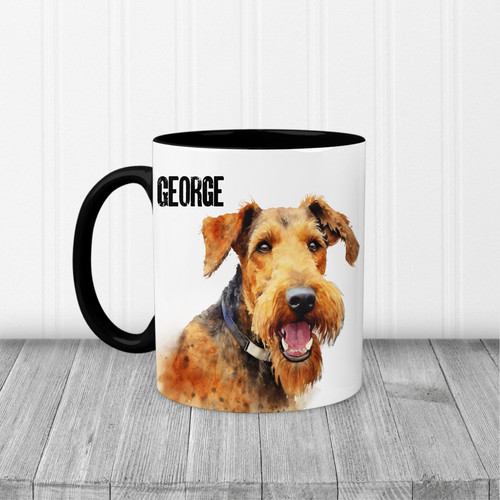 Personalised airedale dog mug - personalised,
