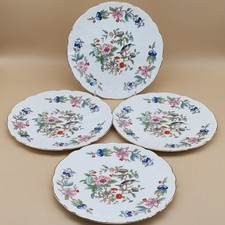 Aynsley pembroke Cake Side Plates 21cm Kingfisher Design Wavy Scalloped Edge x4
