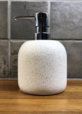 THE RANGE Caliza Off White Speckled Stone Heavy Sturdy Soap Dispenser  RRP £7.00